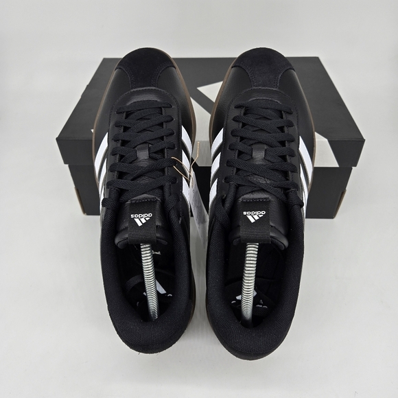 New adidas Vl Court 3.0 Core Black Cloud White Gum Men\'s Shoes Size 12